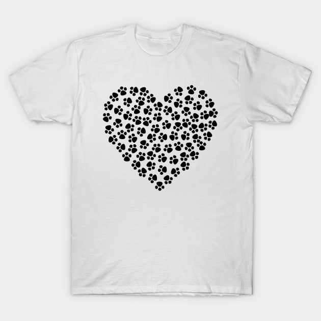 Paw Print Heart T-Shirt by PatrioTEEism